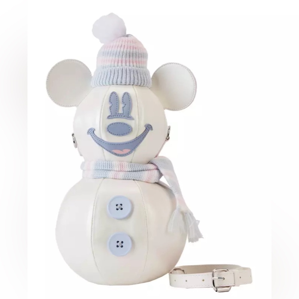 Loungefly White and Blue Snowman Crossbody Bag NWT